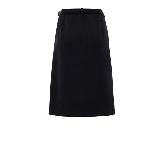 Gucci Black Wool Midi Skirt