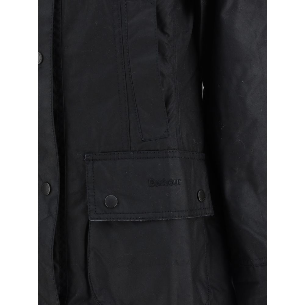 Barbour Black Cotton Coat