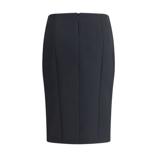 Giorgio Armani Black Recycled Polyester Midi Skirt