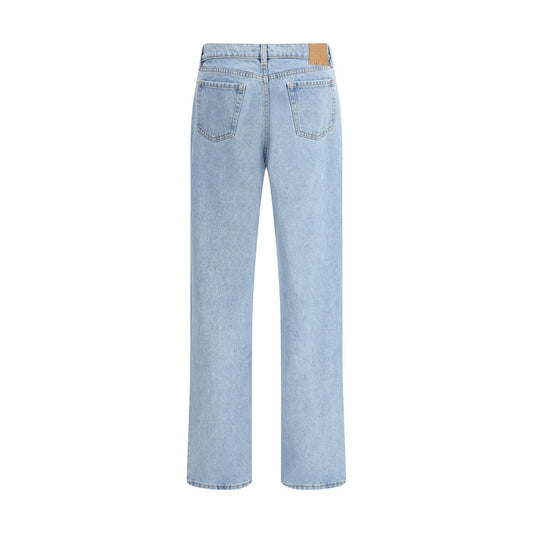 Magda Butrym Light Blue Cotton Straight-Leg Jeans