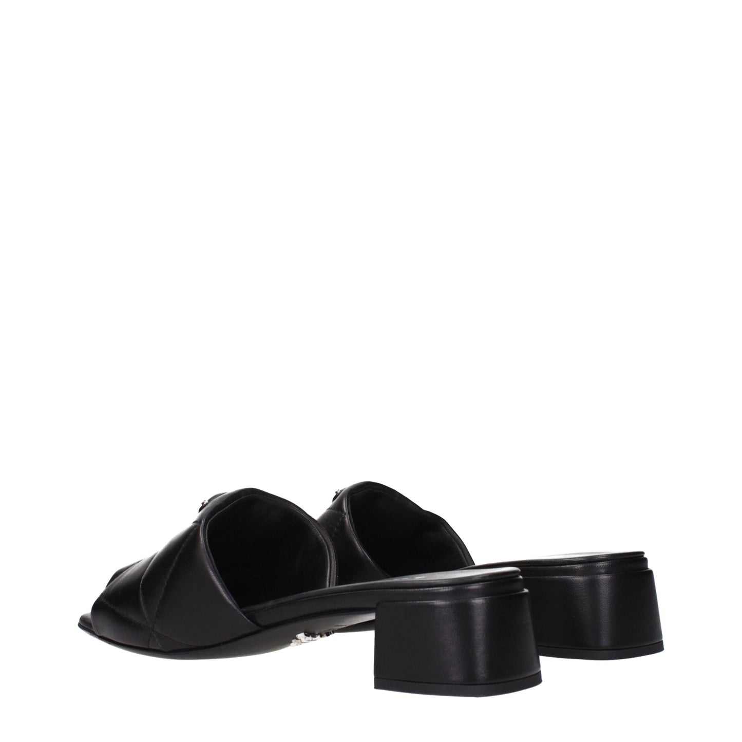 Prada Black Leather Flat Sandals