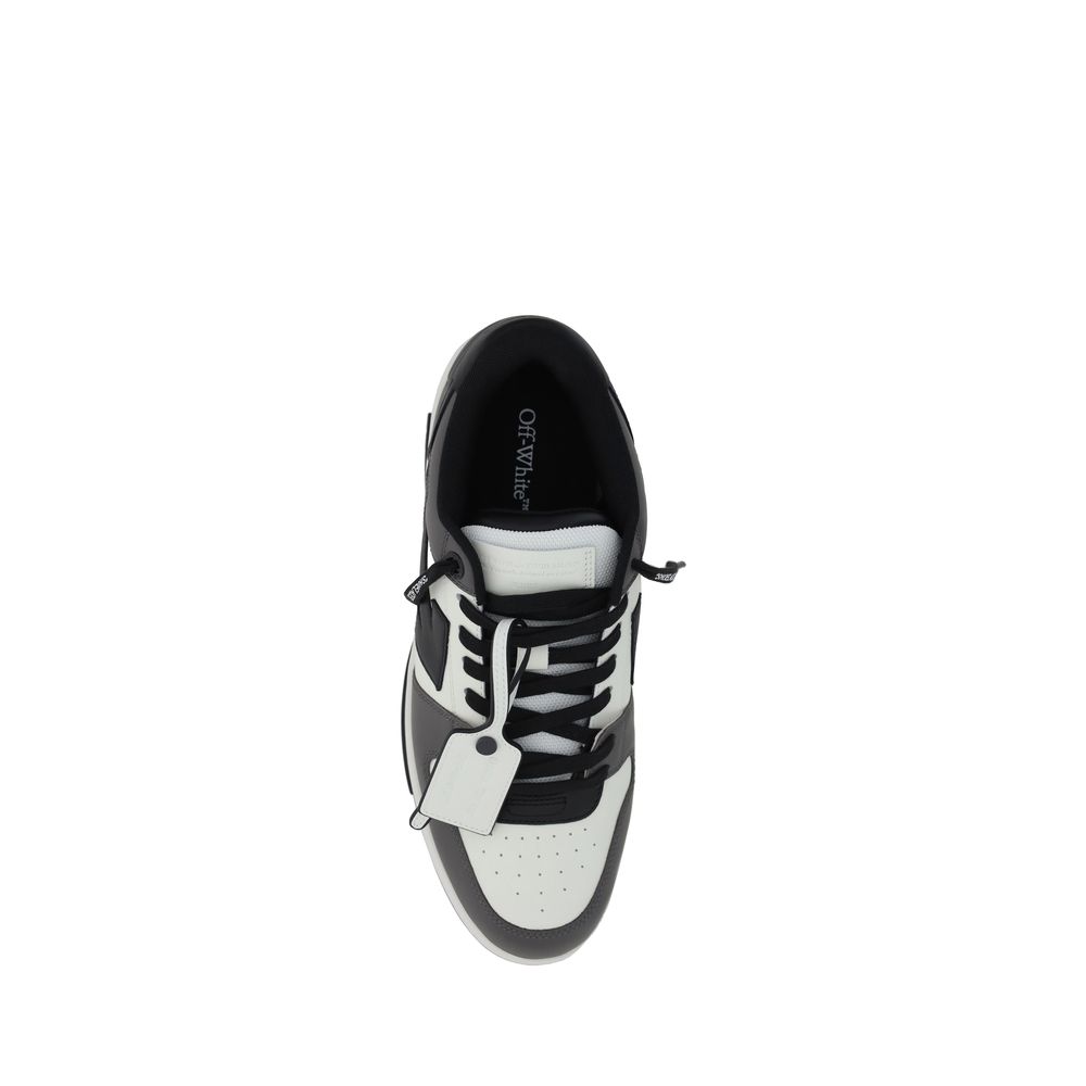 Off-White Graue Kalbshaut Bos Taurus Sneakers mit niedrigem Schaft