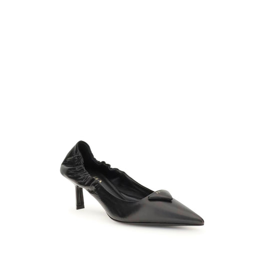 Prada Black Calf Leather Bos Taurus Pumps