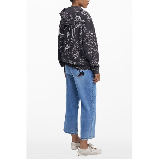 Desigual Schwarzer Baumwoll-Hoodie für Frauen