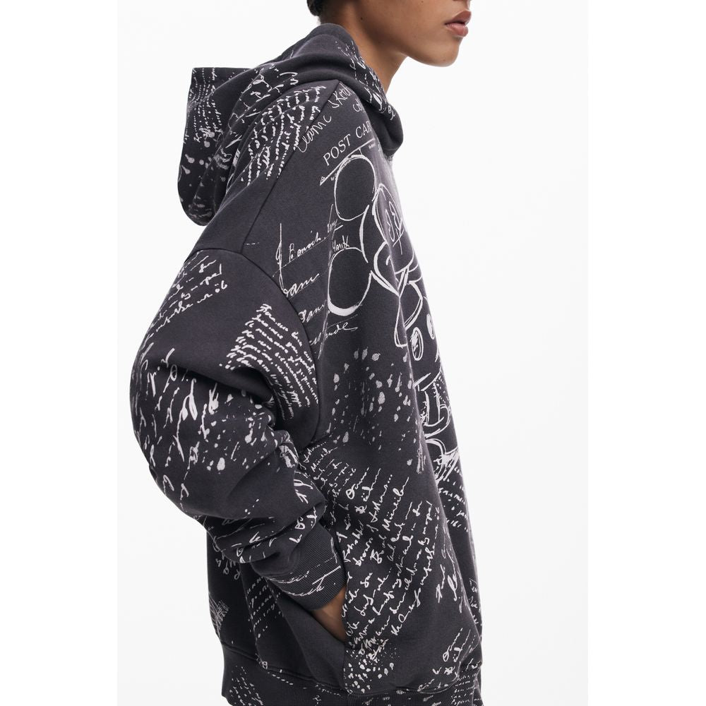 Desigual Schwarzer Baumwoll-Hoodie für Frauen
