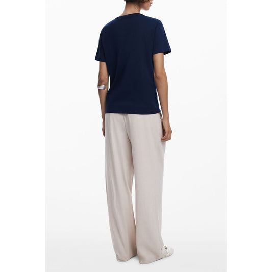 Desigual T-Shirt aus blauer Baumwolle für Frauen