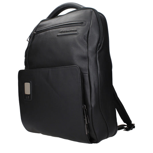 Piquadro Black Leather Backpack