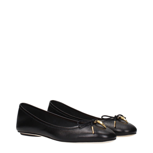 Chloé Black Leather Ballet Flats