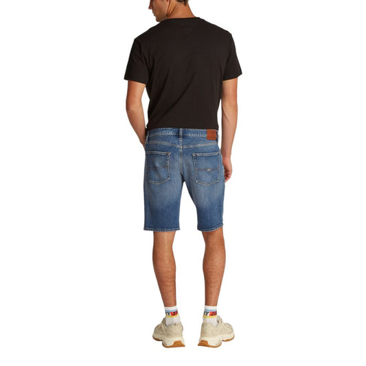 Tommy Hilfiger Jeans Blaue Bermuda-Shorts aus recyceltem Baumwoll-Mix