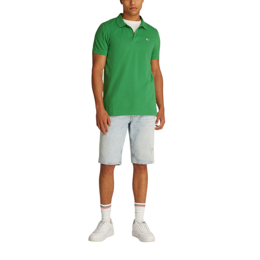 Tommy Hilfiger Jeans Grünes Baumwoll-Poloshirt