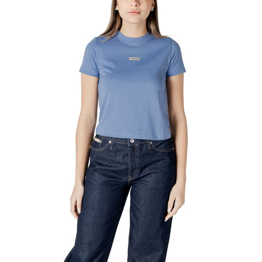 Calvin Klein Jeans Hellblaues T-Shirt aus recycelter Baumwolle
