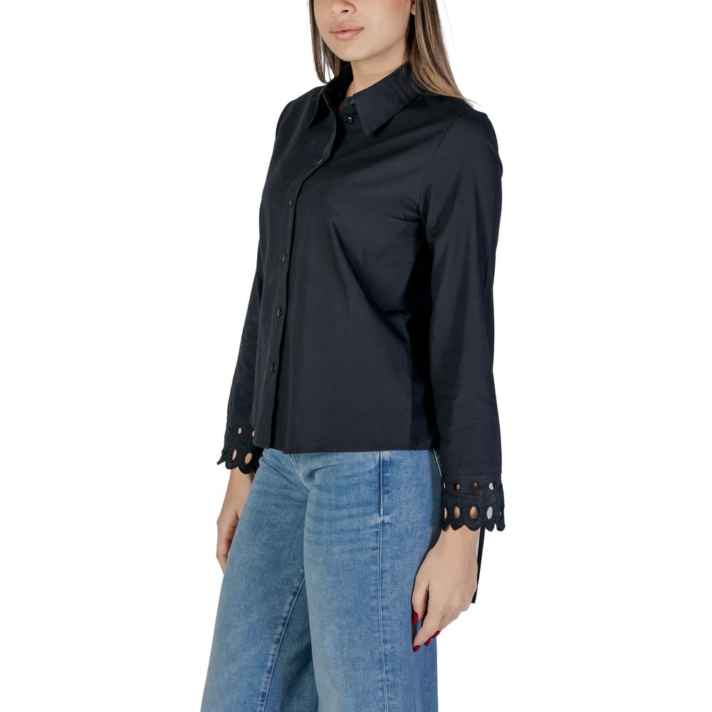 Jacqueline De Yong Black Cotton Blouse