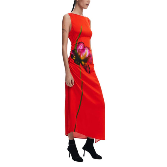 Desigual Rotes Viskose-Maxikleid
