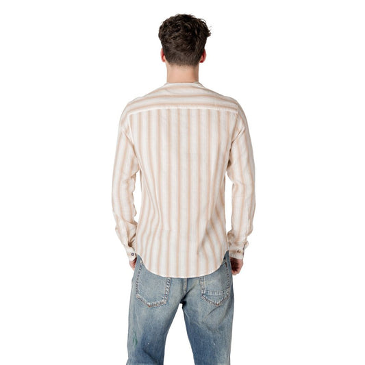 Gianni Lupo Beige Cotton Pattern Shirt