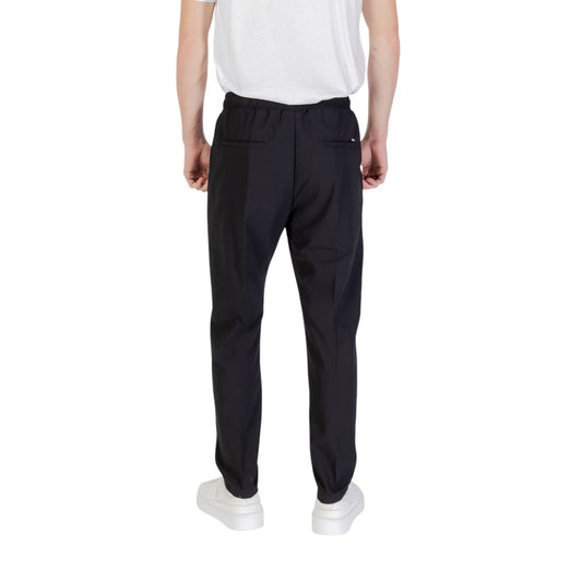 Gianni Lupo Black Polyester Casual Pants