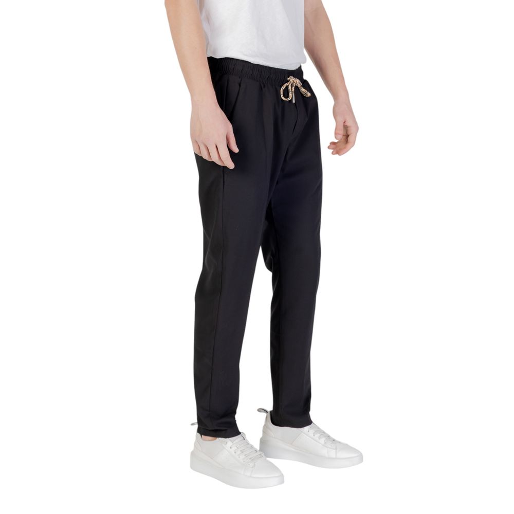 Gianni Lupo Black Polyester Casual Pants
