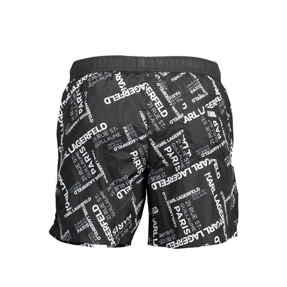 Karl Lagerfeld Black Polyester Men Swim Trunk
