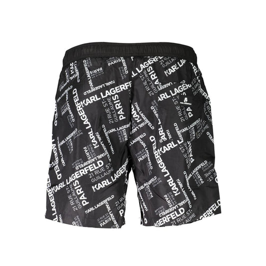 Karl Lagerfeld Black Polyester Men's Swim Boxer