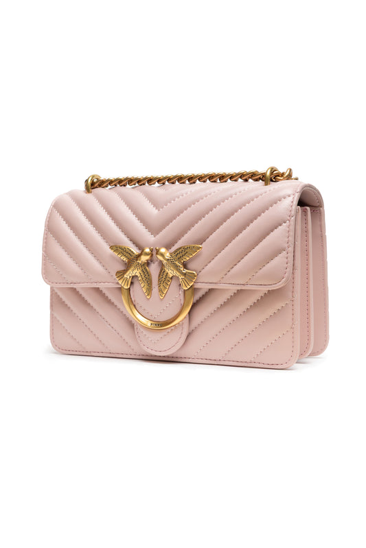 PINKO Powder Pink Love One Mini Shoulder Bag