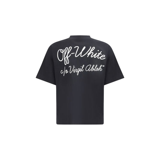Off-White Baumwoll-T-Shirt in Schwarz