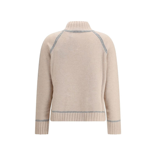 Max Mara Beige Wool Turtleneck