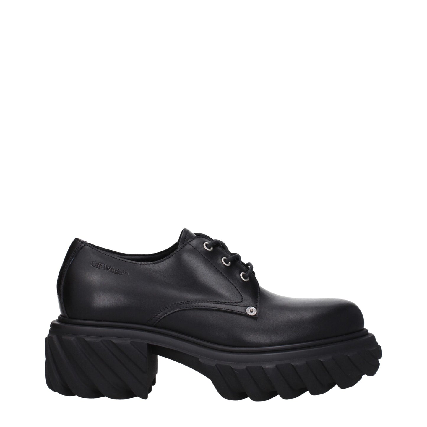 Off-White Schwarze Leder Oxfords und Derbies