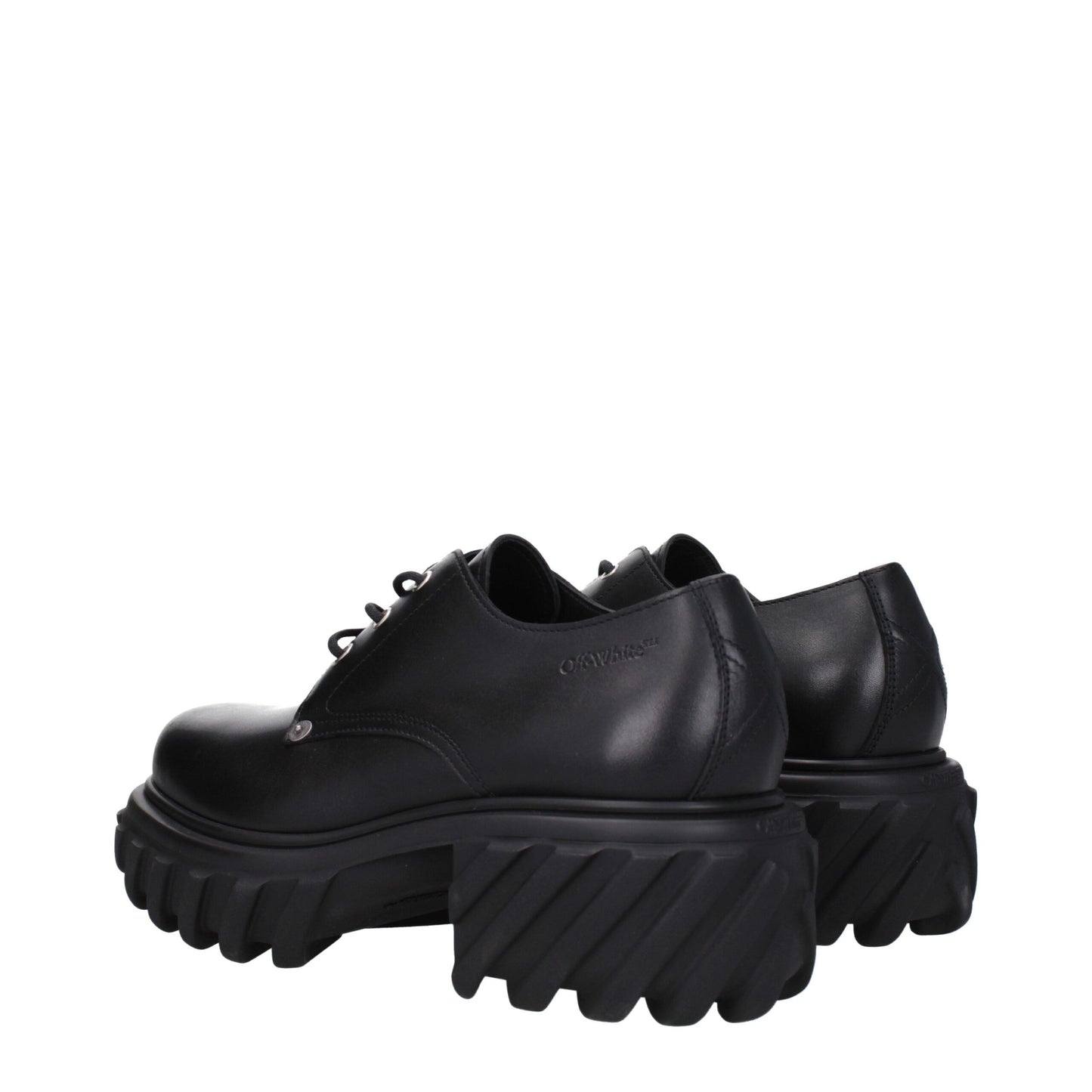 Off-White Schwarze Leder Oxfords und Derbies