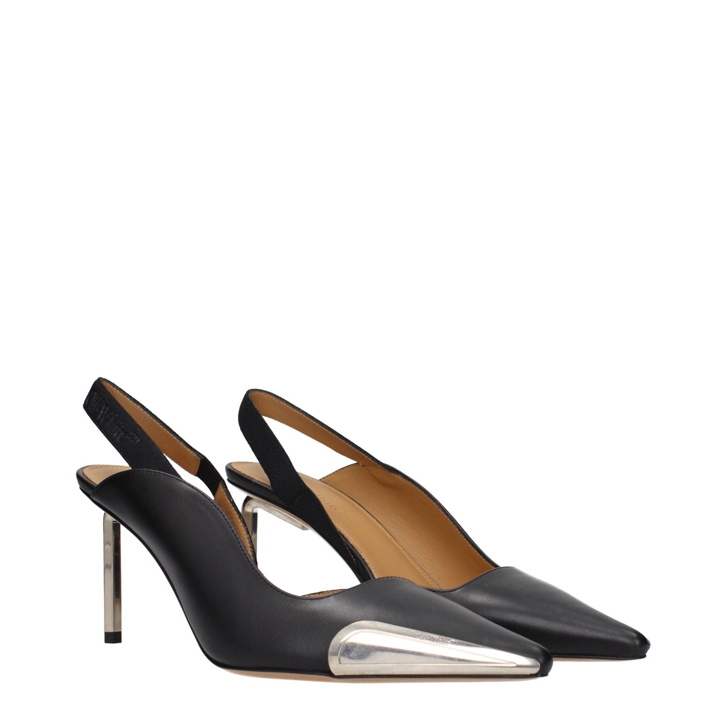 Off-White Schwarze Leder High Heel Pumps