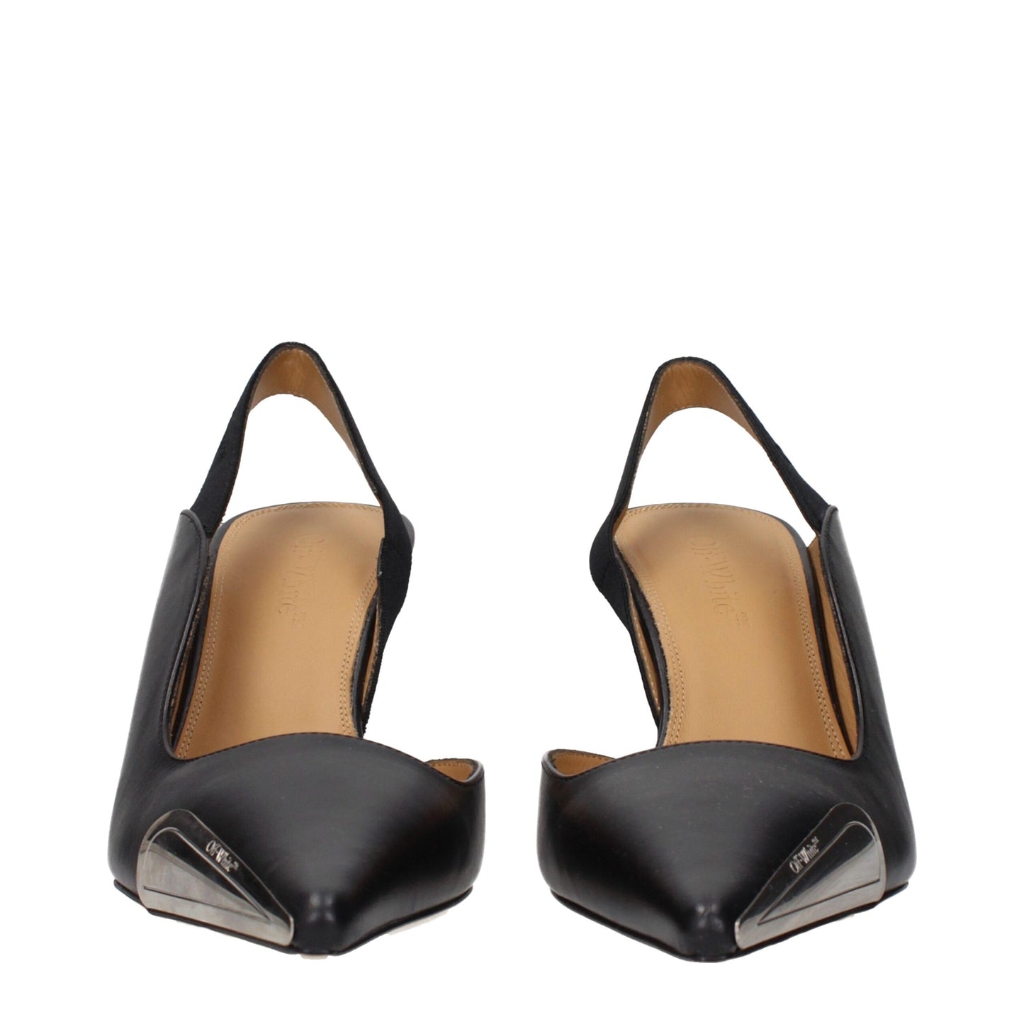 Off-White Schwarze Leder High Heel Pumps