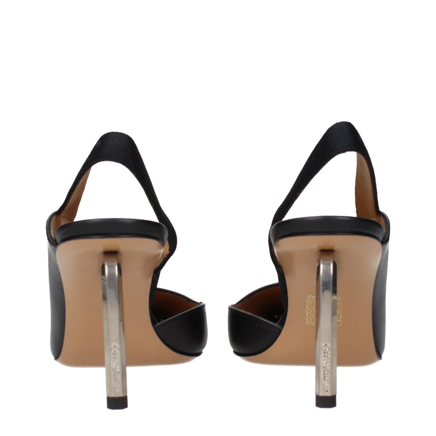 Off-White Schwarze Leder High Heel Pumps