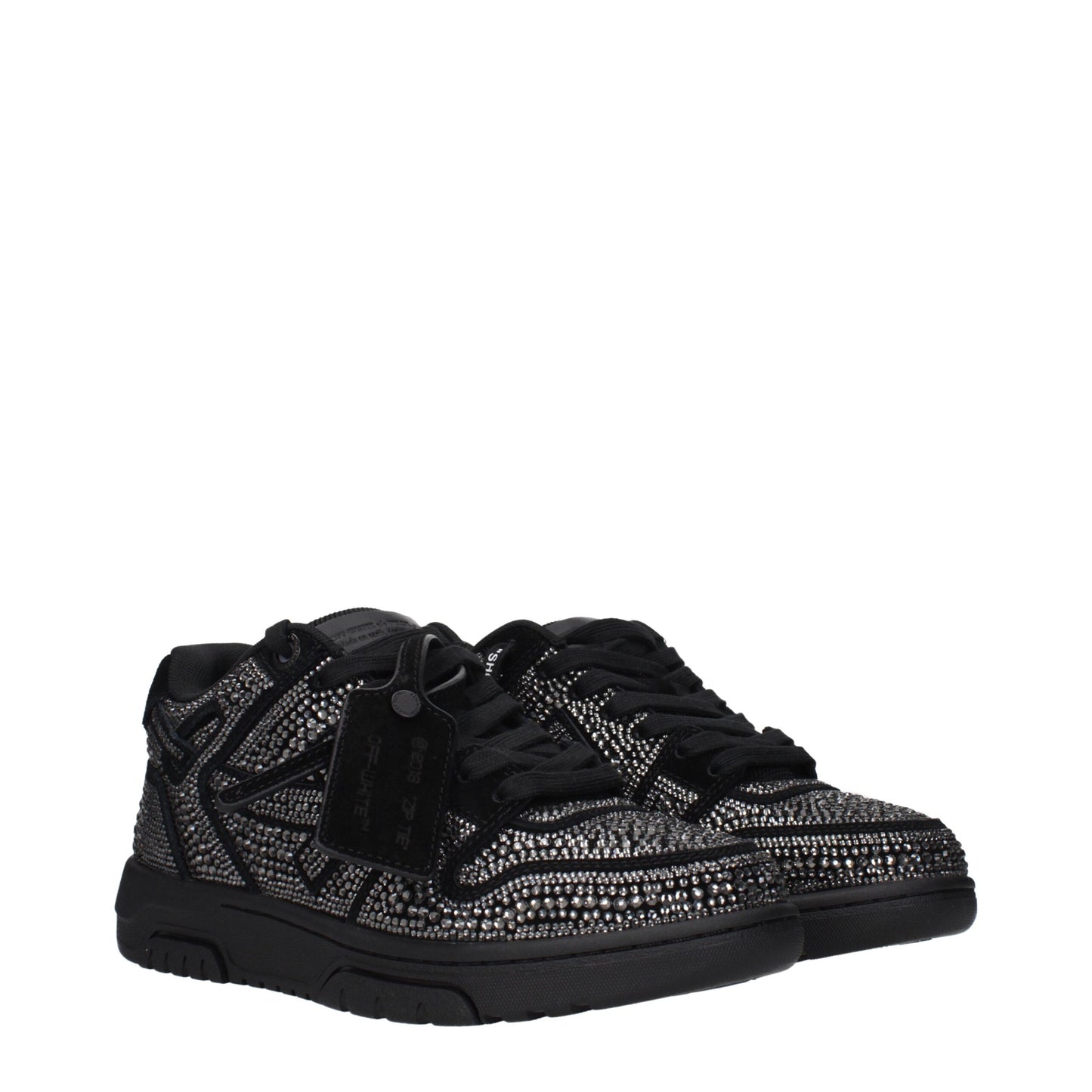 Off-White Schwarze Leder-Sneakers