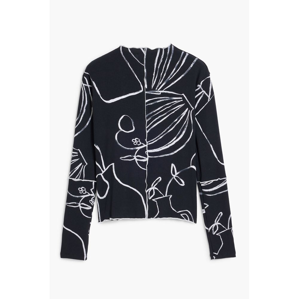 Desigual Schwarzes Elastan Frauen T-Shirt