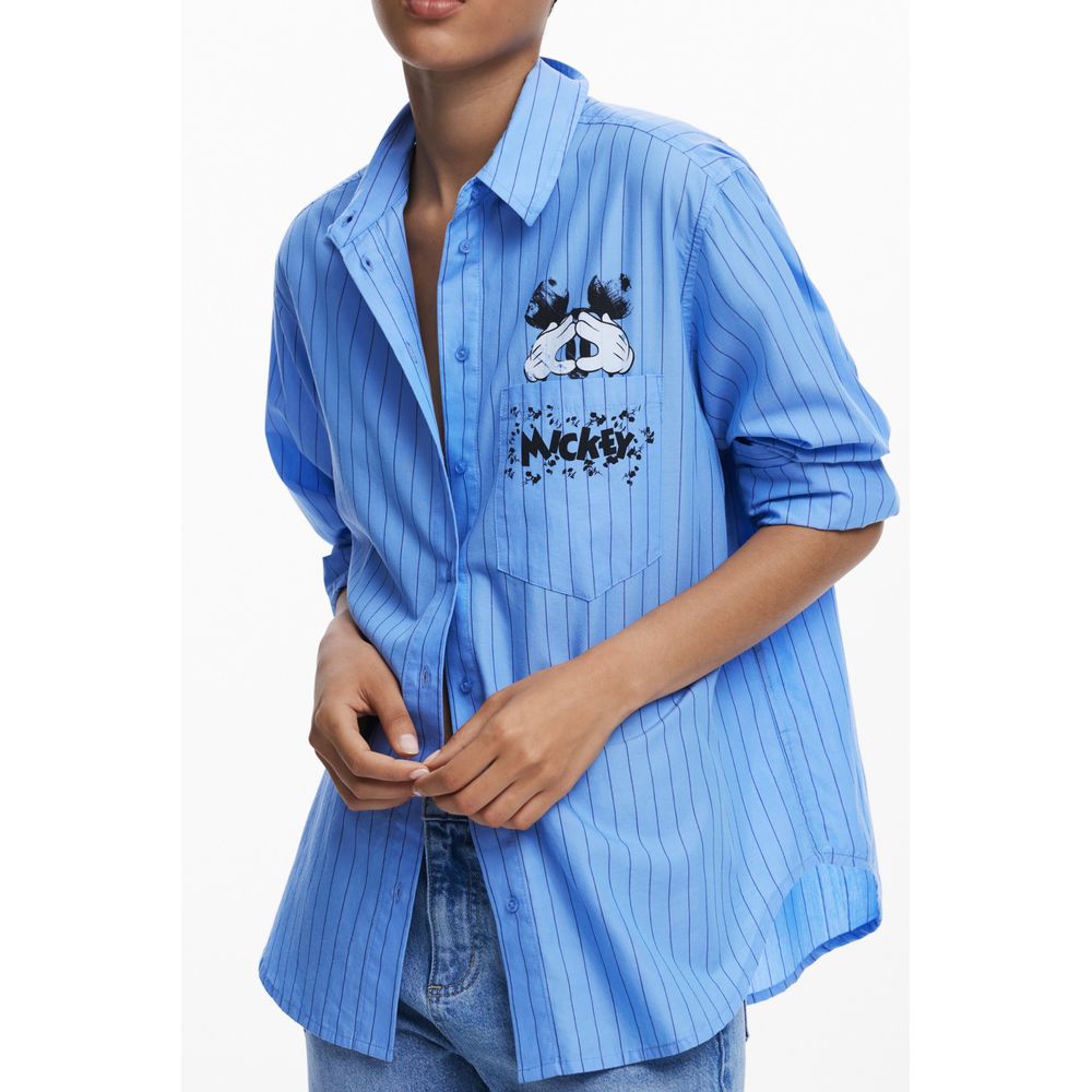 Desigual Blaues Baumwollhemd für Frauen