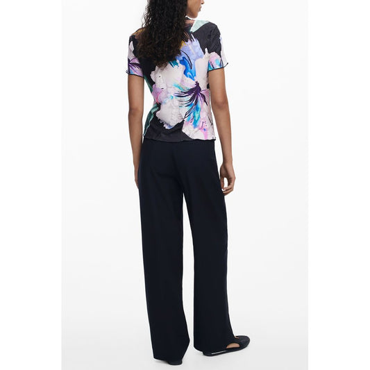 Desigual Schwarzes Polyester T-Shirt für Frauen