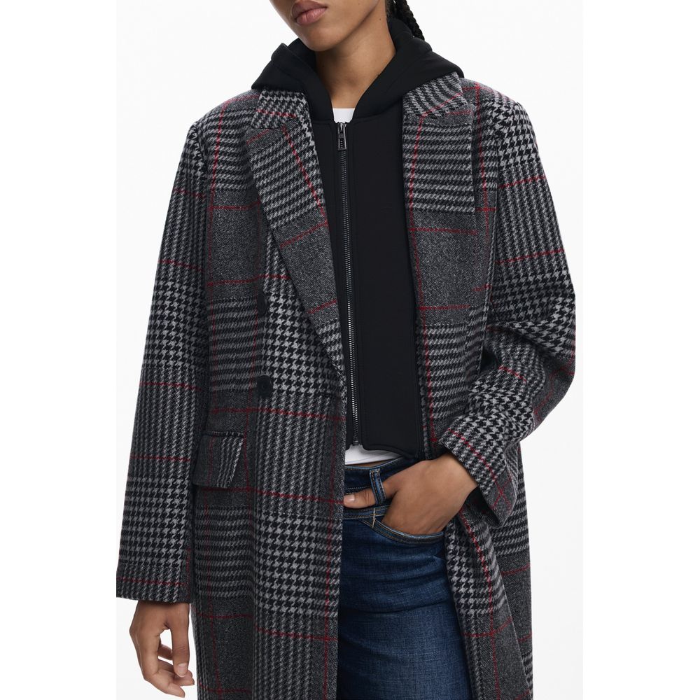 Desigual Grauer Wollmantel für Frauen