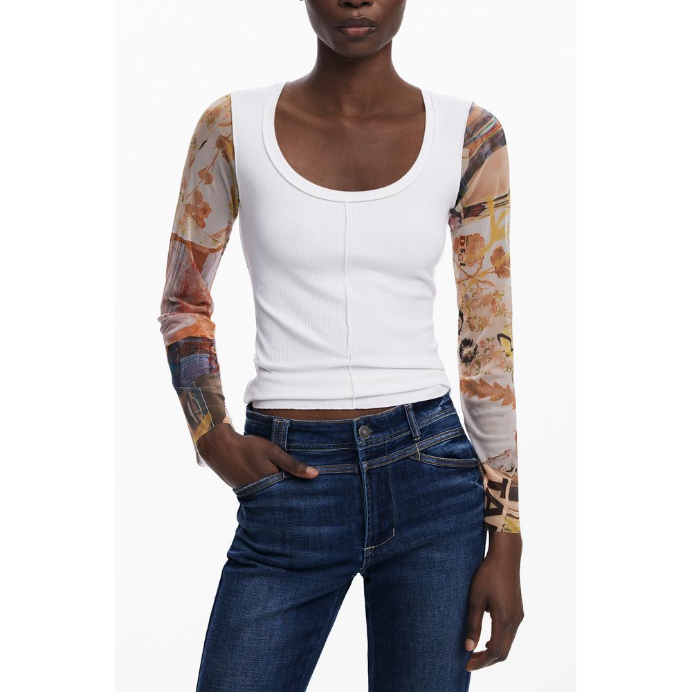 Desigual Weißer Polyester Damen Pullover