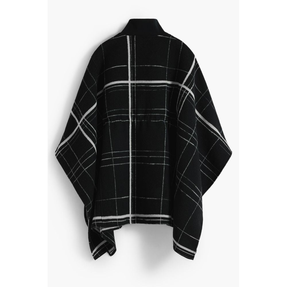 Desigual Schwarzer Poncho aus Wolle für Frauen