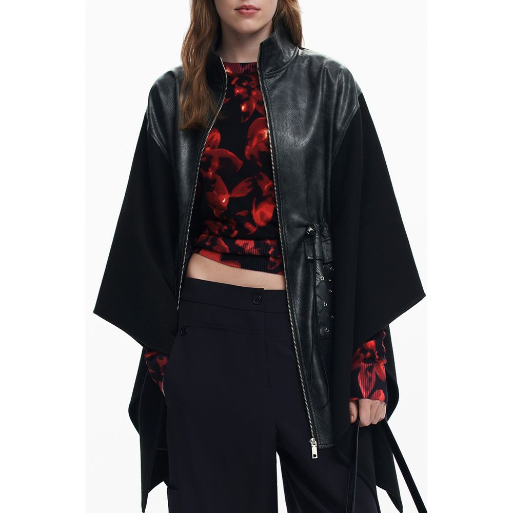 Desigual Schwarzer Polyester Frauen Poncho