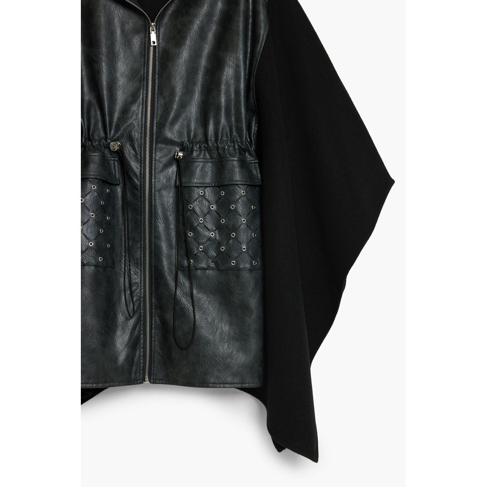 Desigual Schwarzer Polyester Frauen Poncho