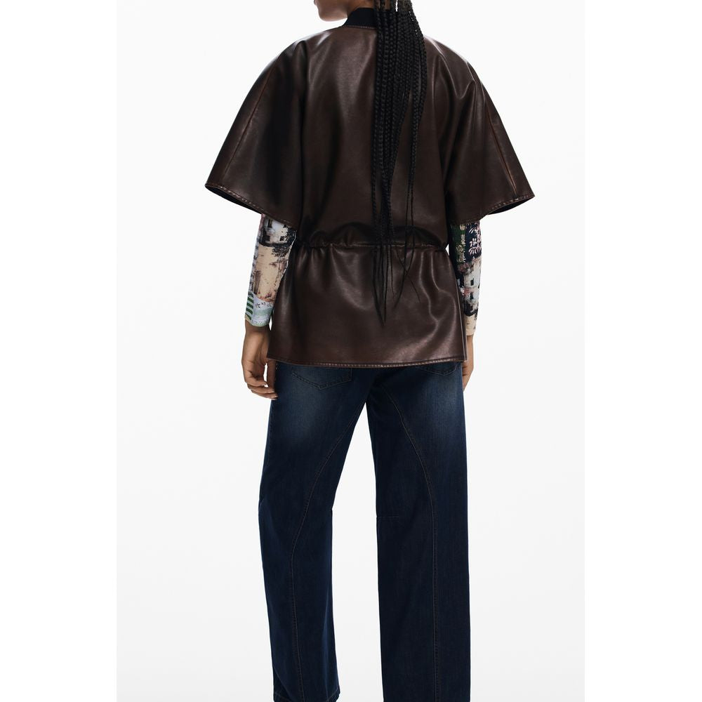 Desigual Brauner Polyethylen-Poncho für Frauen