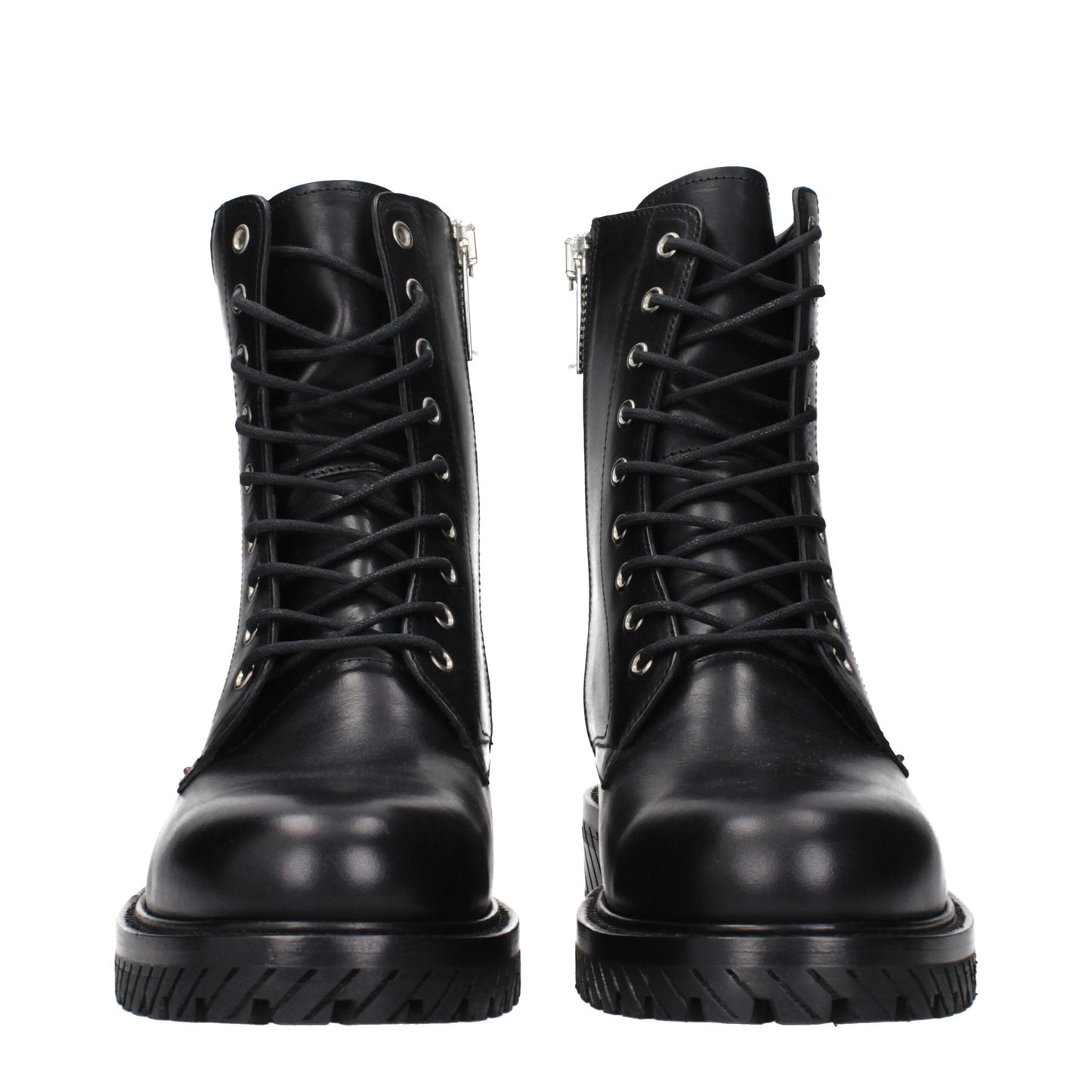 Off-White Schwarze Lederstiefeletten