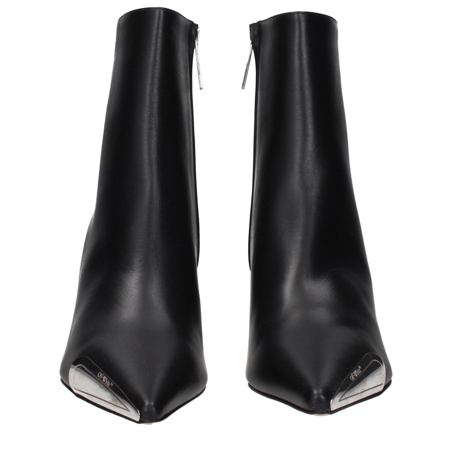 Off-White Schwarze Lederstiefeletten