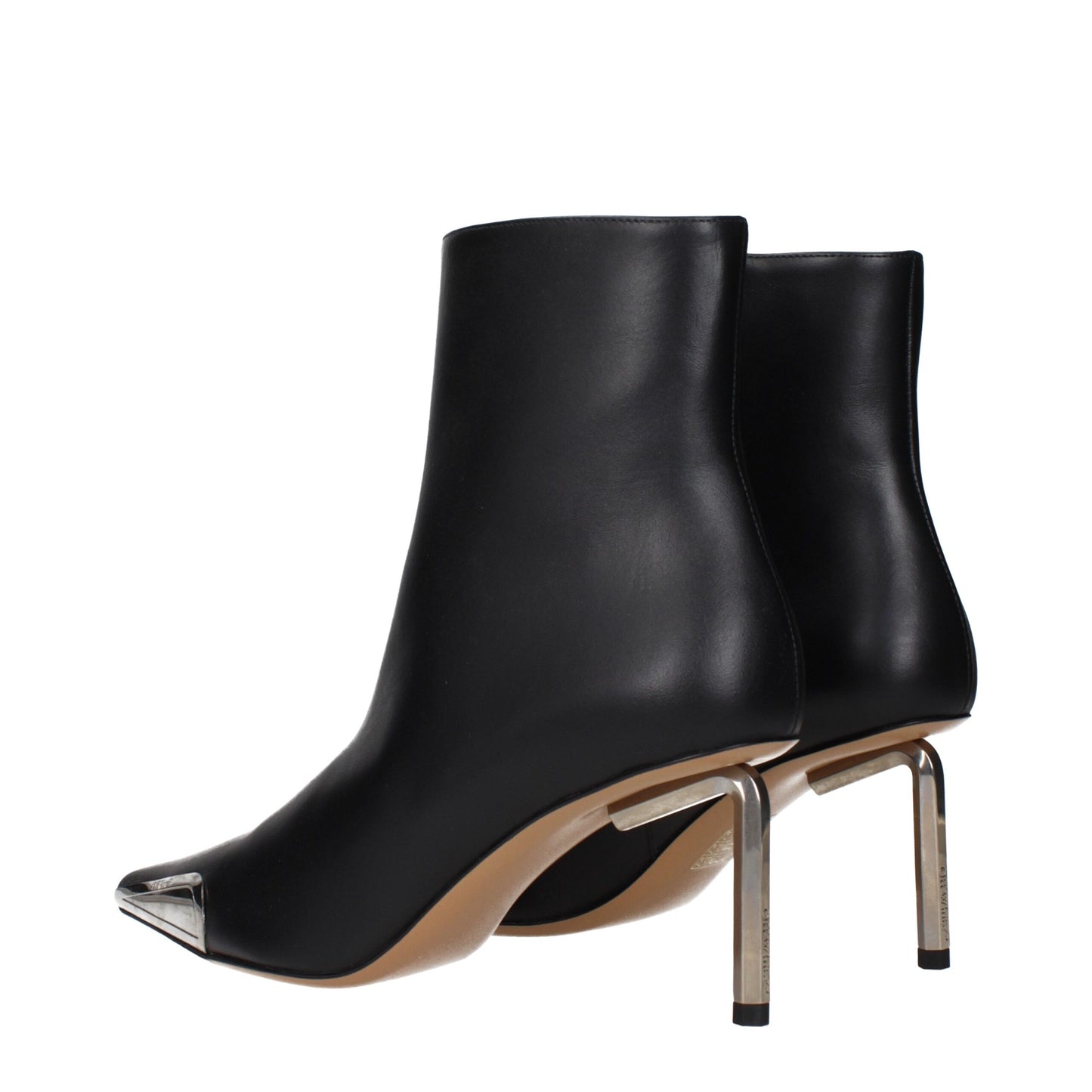 Off-White Schwarze Lederstiefeletten