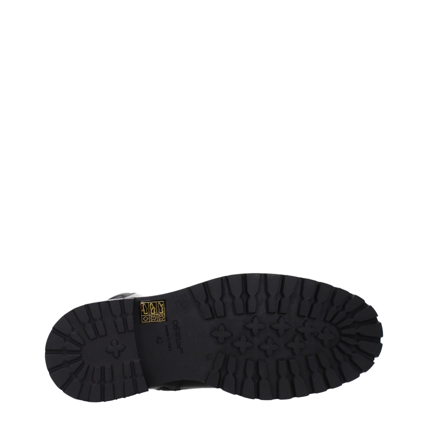 Off-White Schwarze Lederstiefeletten