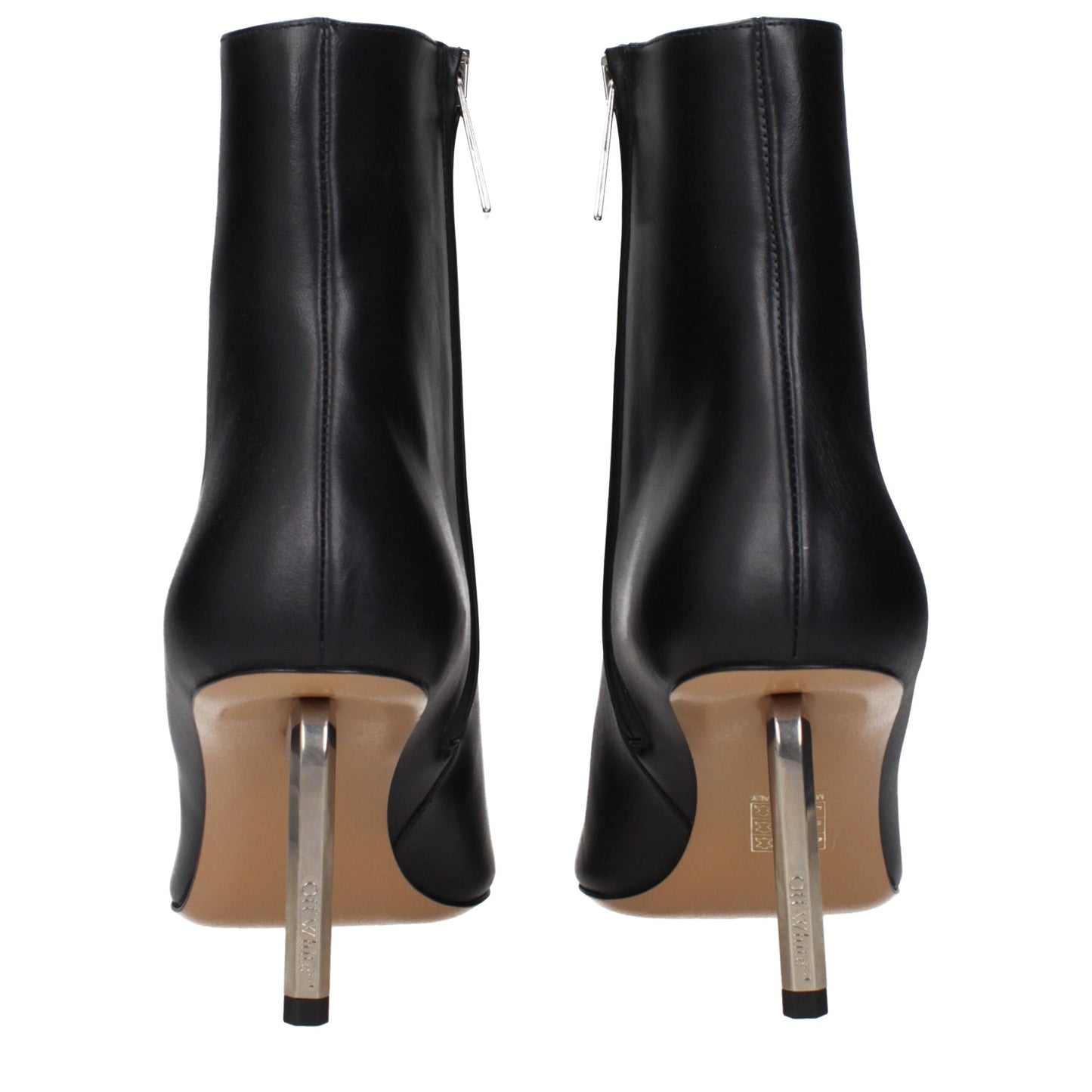 Off-White Schwarze Lederstiefeletten