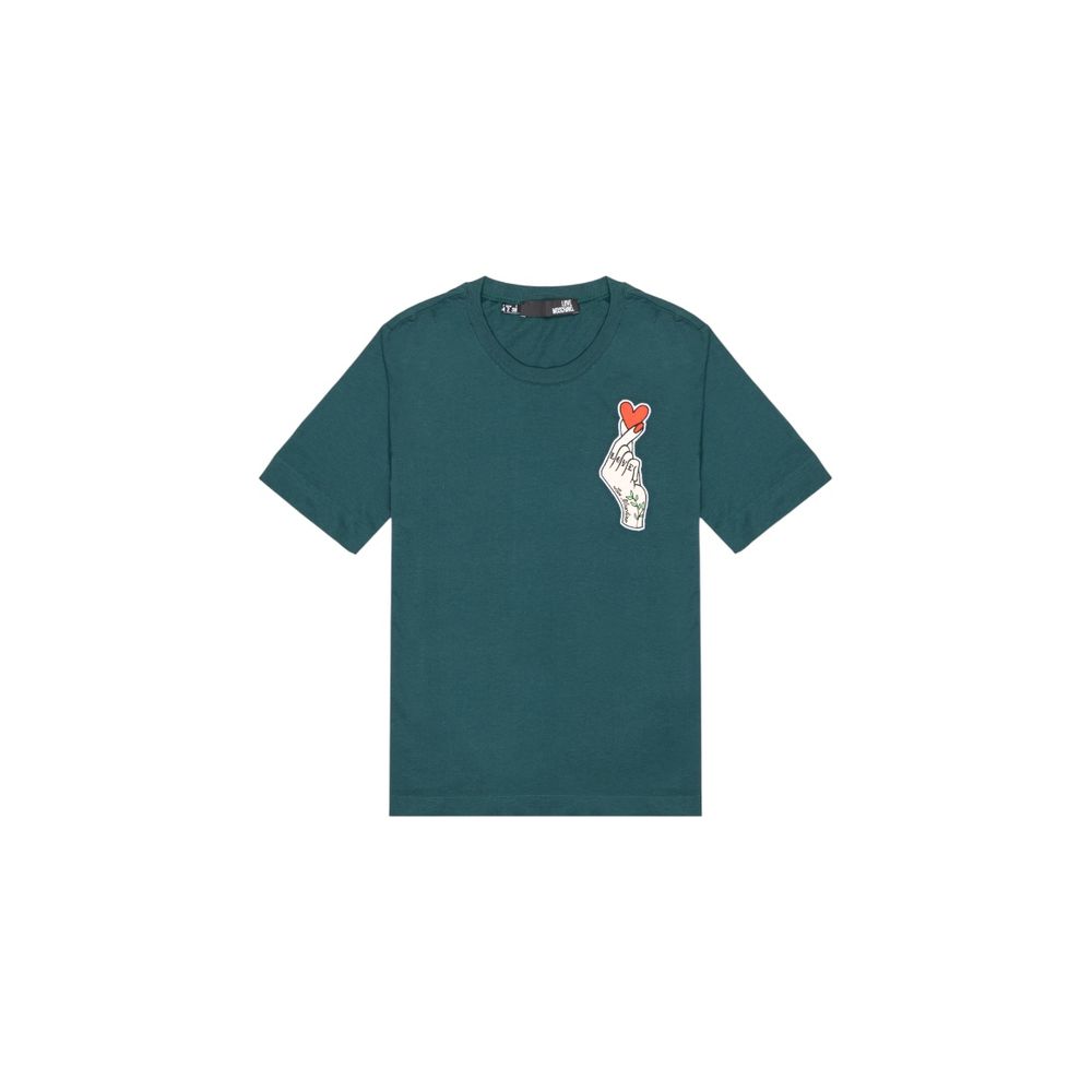Love Moschino Schwarzes T-Shirt aus Baumwolle