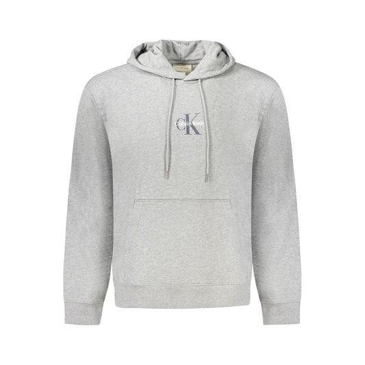 Calvin Klein Grauer Herren-Kapuzenpullover aus Baumwolle