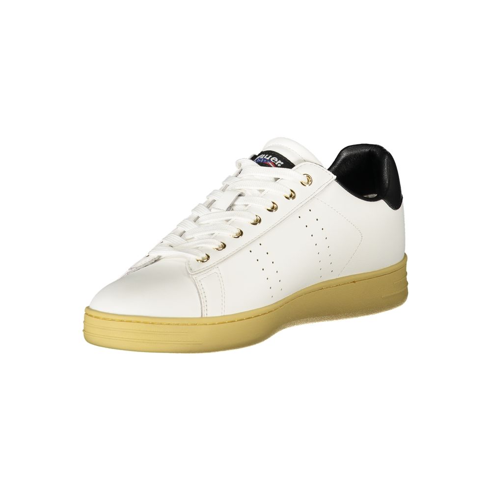 Blauer White Leather Men Sneaker