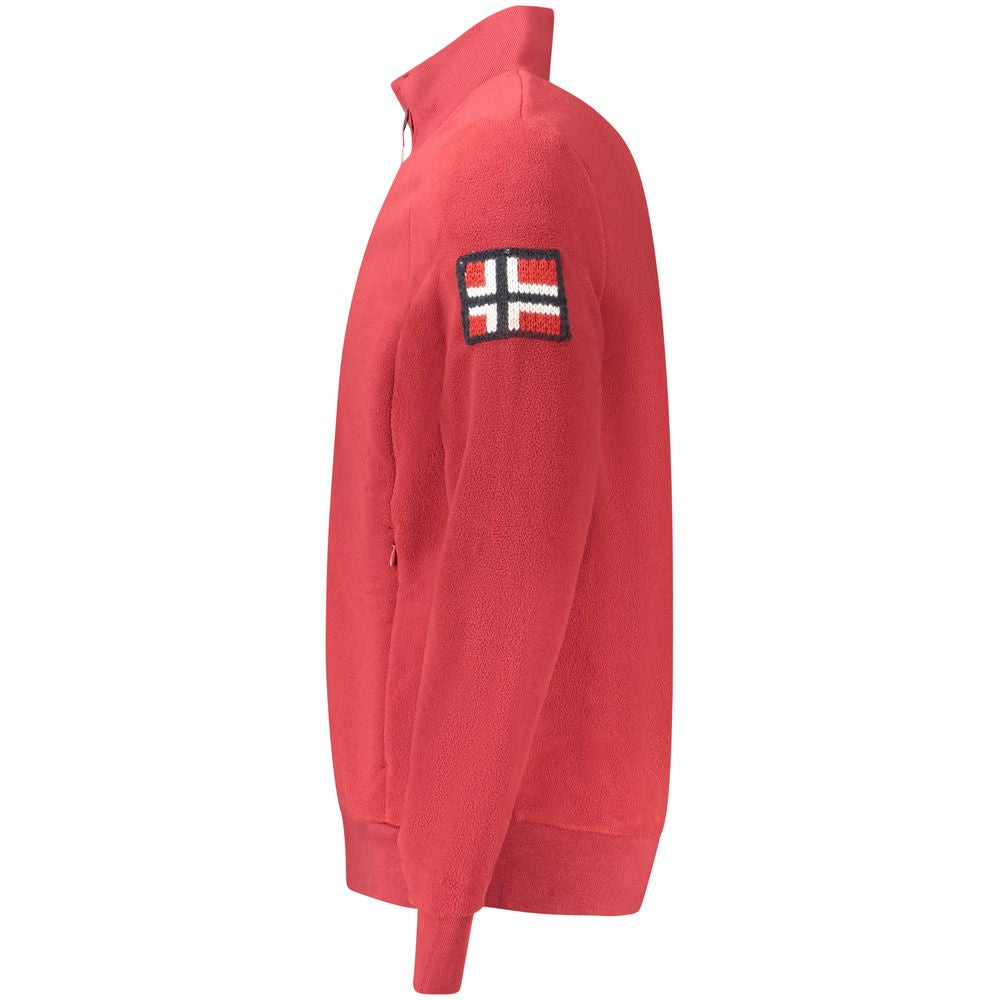 Norway 1963 Roter Polyester-Pullover für Männer