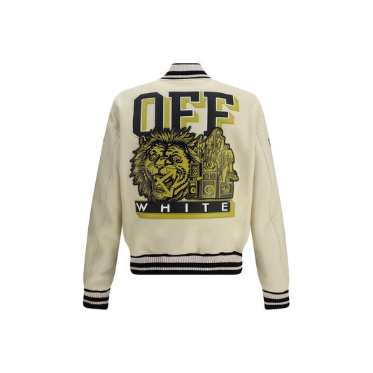 Off-White Bomberjacke aus Cremefarbenem Polyamid